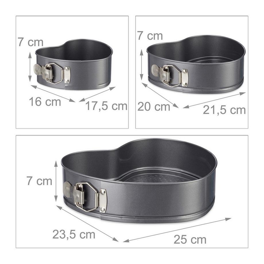 B2X Teglia con cuore set da 3  