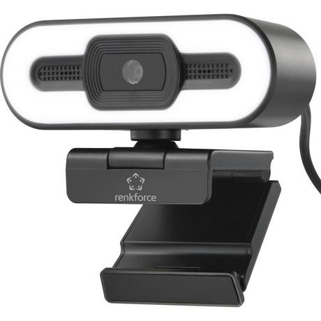 Renkforce  Webcam mit 2K HD-Auflösung und Videoleuchte 