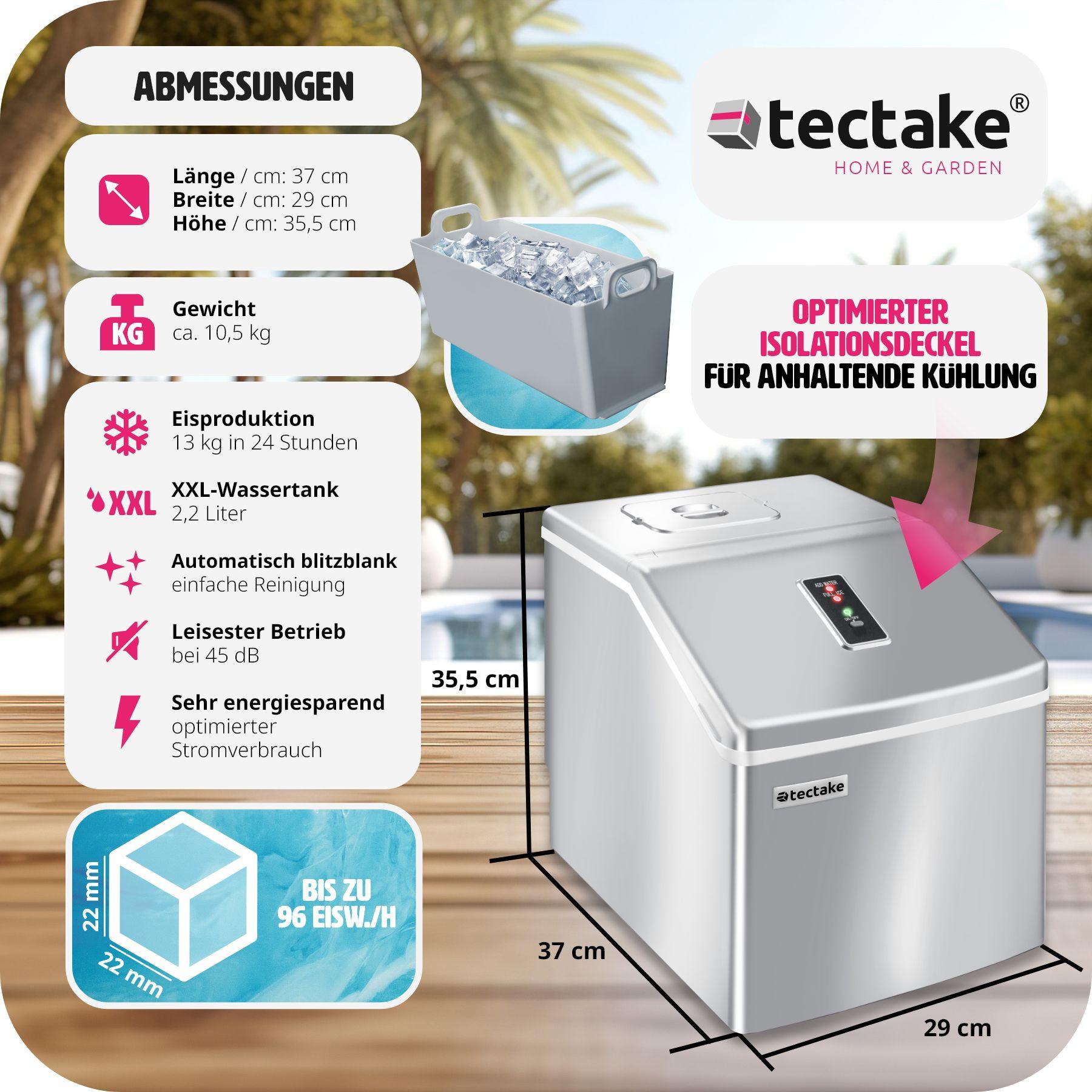 Bac Glacon Arebos Machine à Glaçons | Ice Cube Maker | 12 Kg / 24 H | 10 Machine à Glacons