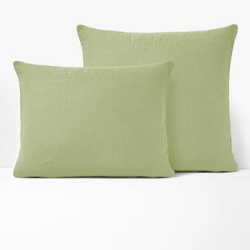 Taie d'oreiller unie gaze de coton