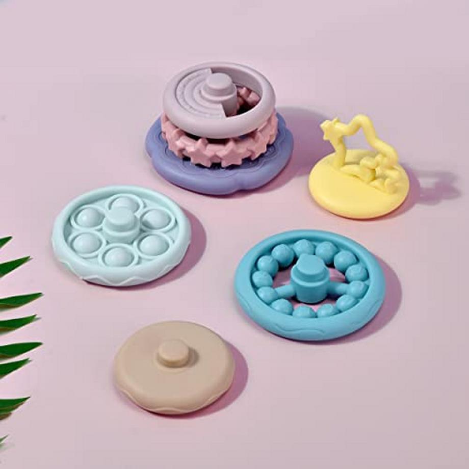 Activity-board  7 Stück Stacking Spielzeug mit Ringen, Stacking Tower Stacking Cup Beißring Baby, sensorische 