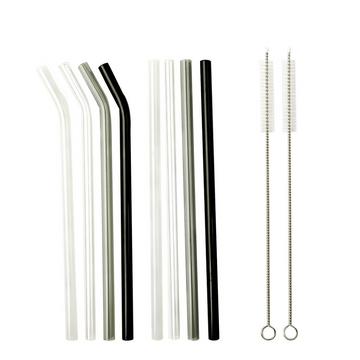 SMOOTHIE PARTY Set di cannucce riutilizzabili in vetro misto