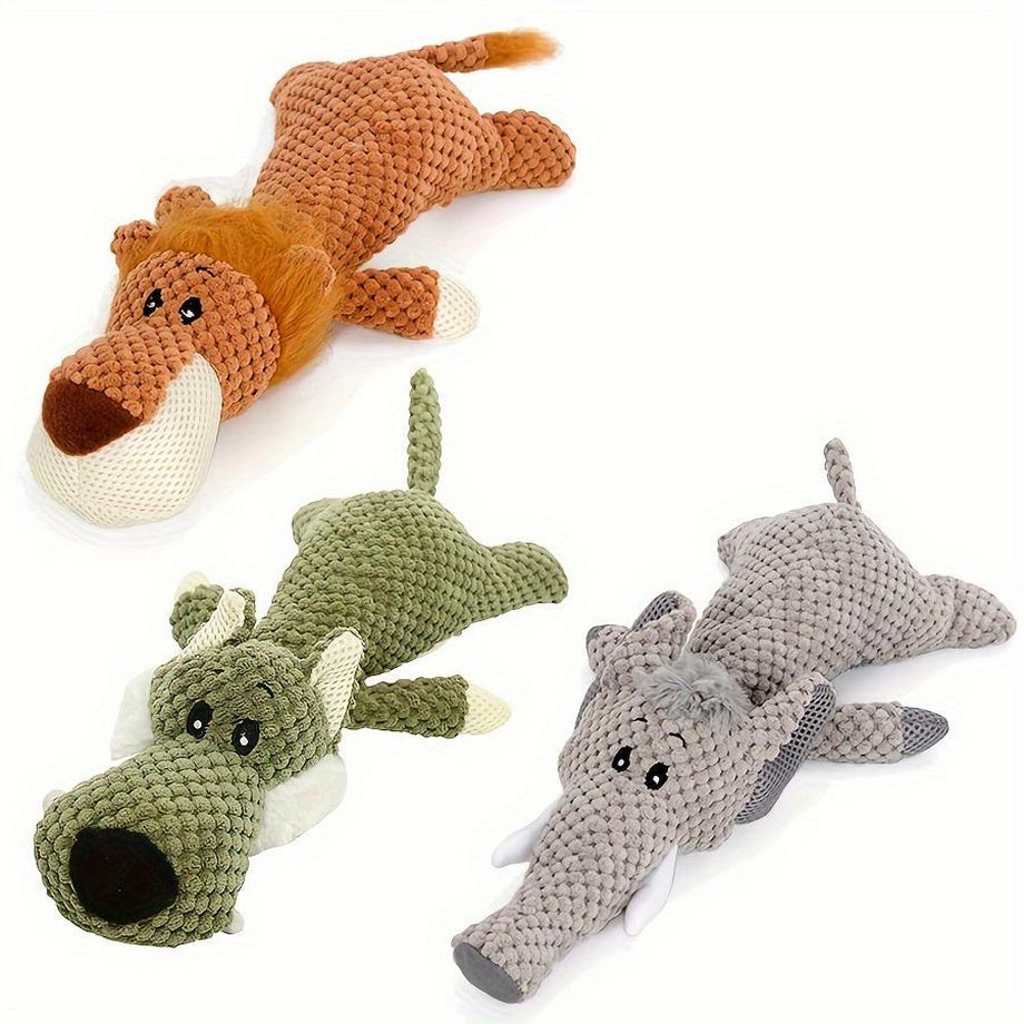 3 Stück, Spielzeug mit Soundplüsch, für Haustiere, Hundespielzeug, Linderung beim Zähneknirschen durch Quietschen. Kauspielzeug geeignet für Hunde aller Größen