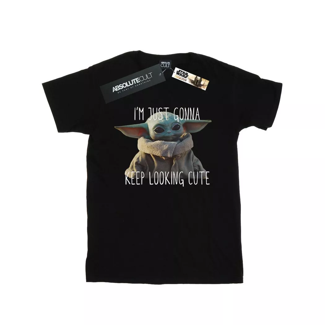 STAR WARS - The Mandalorian Keep Looking Cute TShirt, für Damen, Schwarz, Größe S