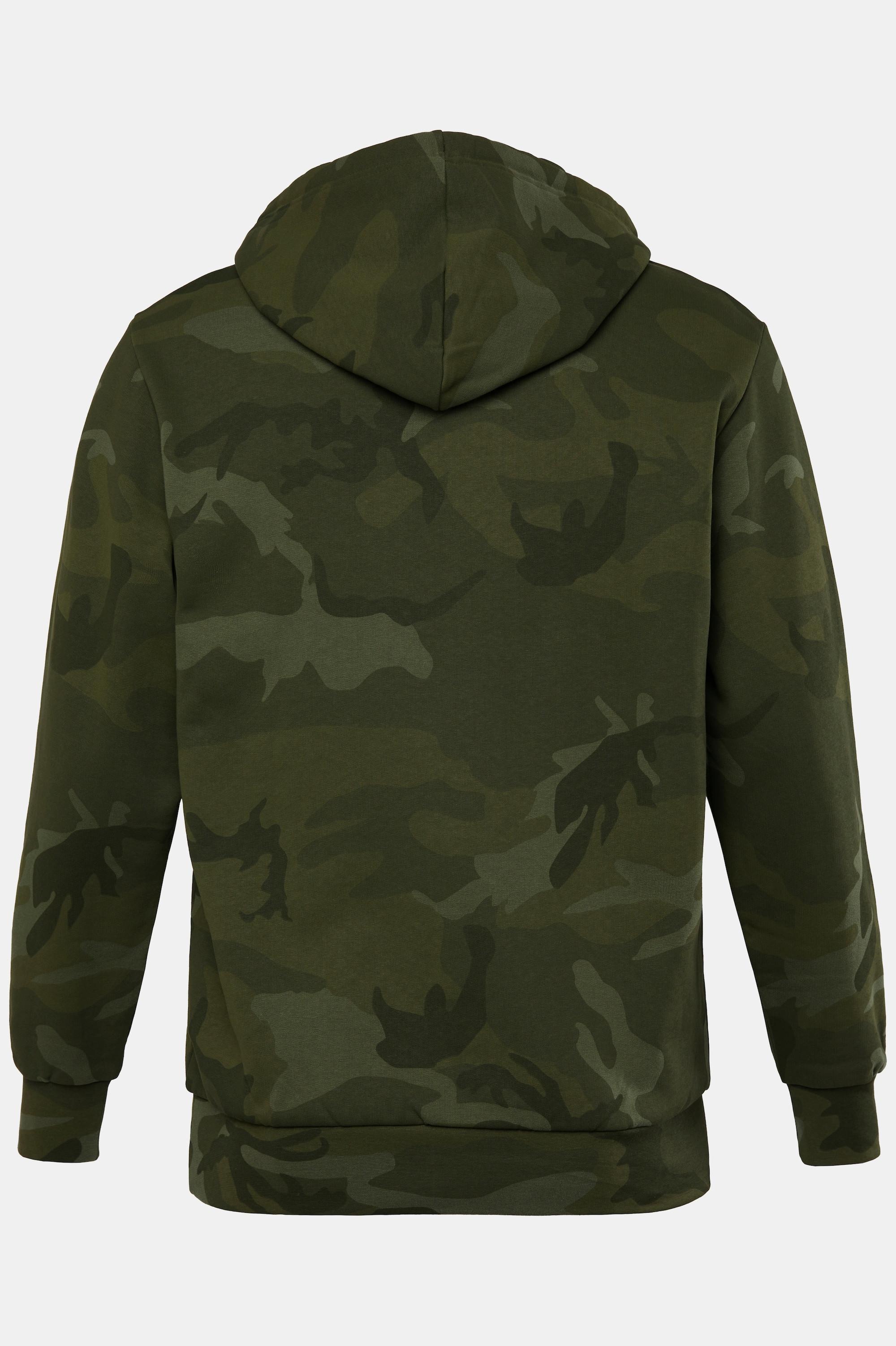 JP1880  Felpa con cappuccio e camouflage, fino alla tg. 8XL 