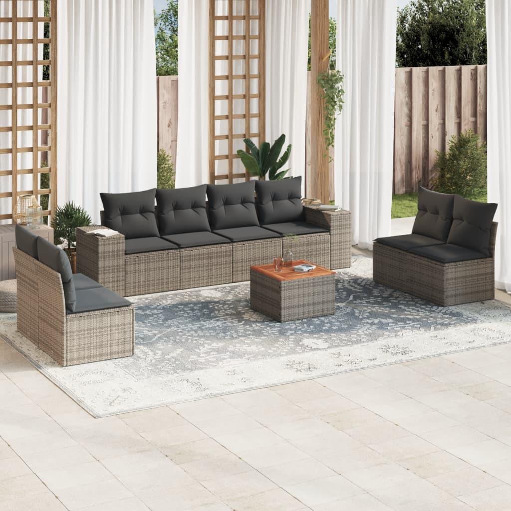 VidaXL set divano da giardino Polirattan  