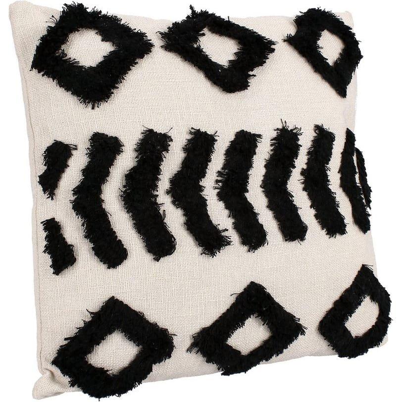 mutoni Coussin Fluffy noir 45x45  