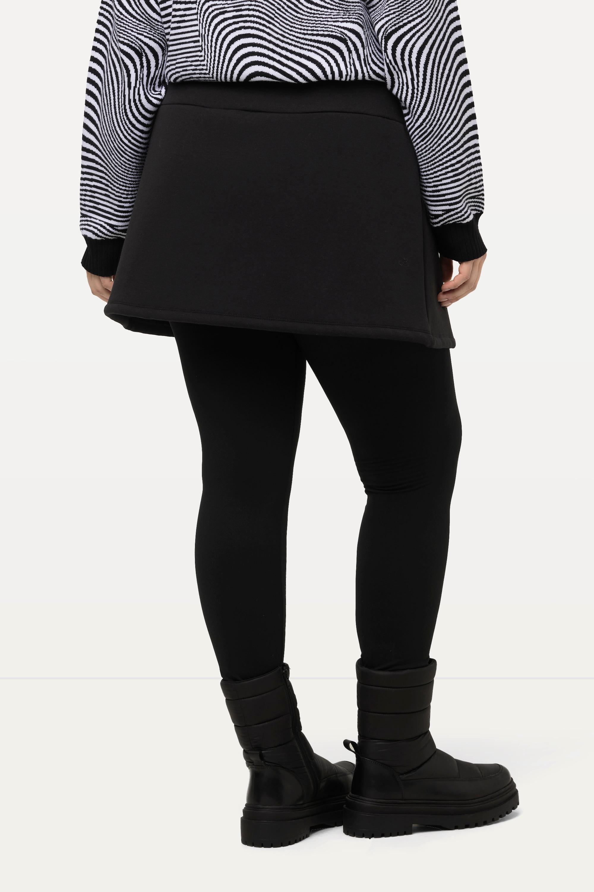 Ulla Popken A-Linien Rock Webfell-Futter Elastikbund High Waist  