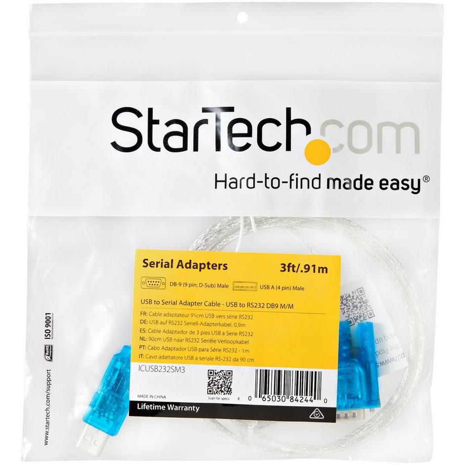 STARTECH.COM  StarTech.com USB 2.0 auf Seriell Adapter Kabel - USB zu RS232  DB9 Konverter 0,9m 