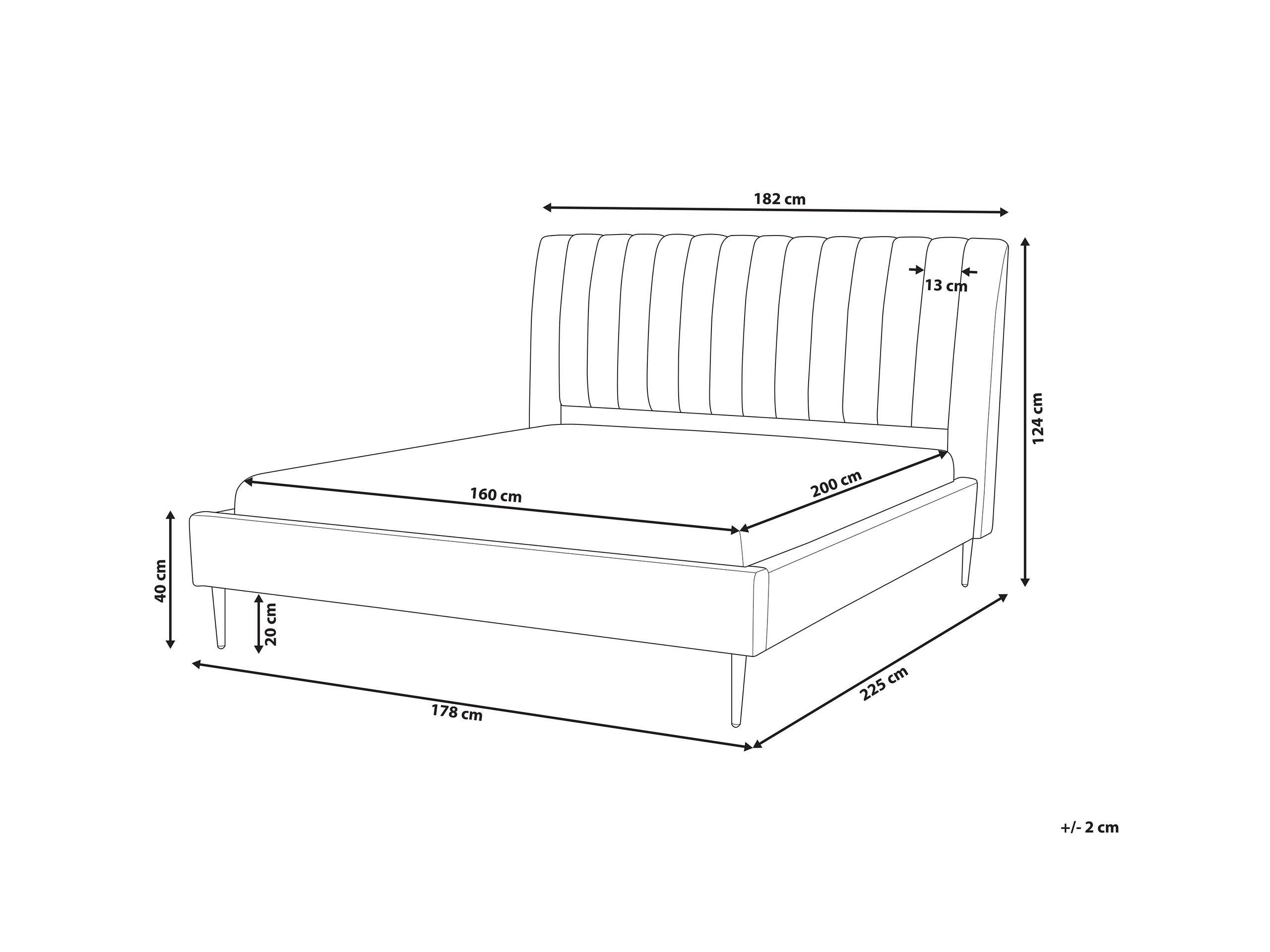 Beliani Letto con rete a doghe en Velluto Moderno MARVILLE  