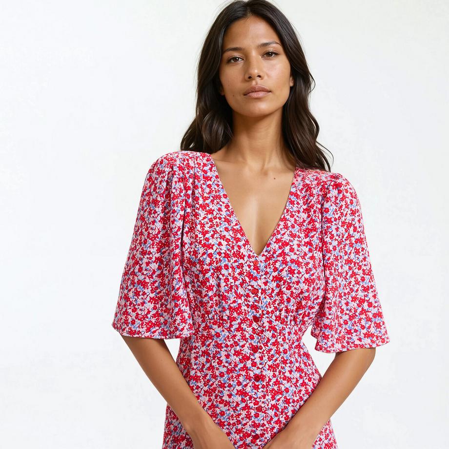 La Redoute Collections Ausgestelltes Blumenprint Kleid  