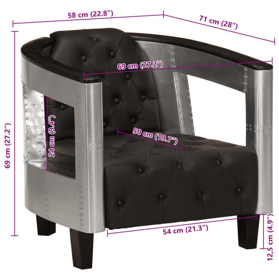 VidaXL Fauteuil cuir  
