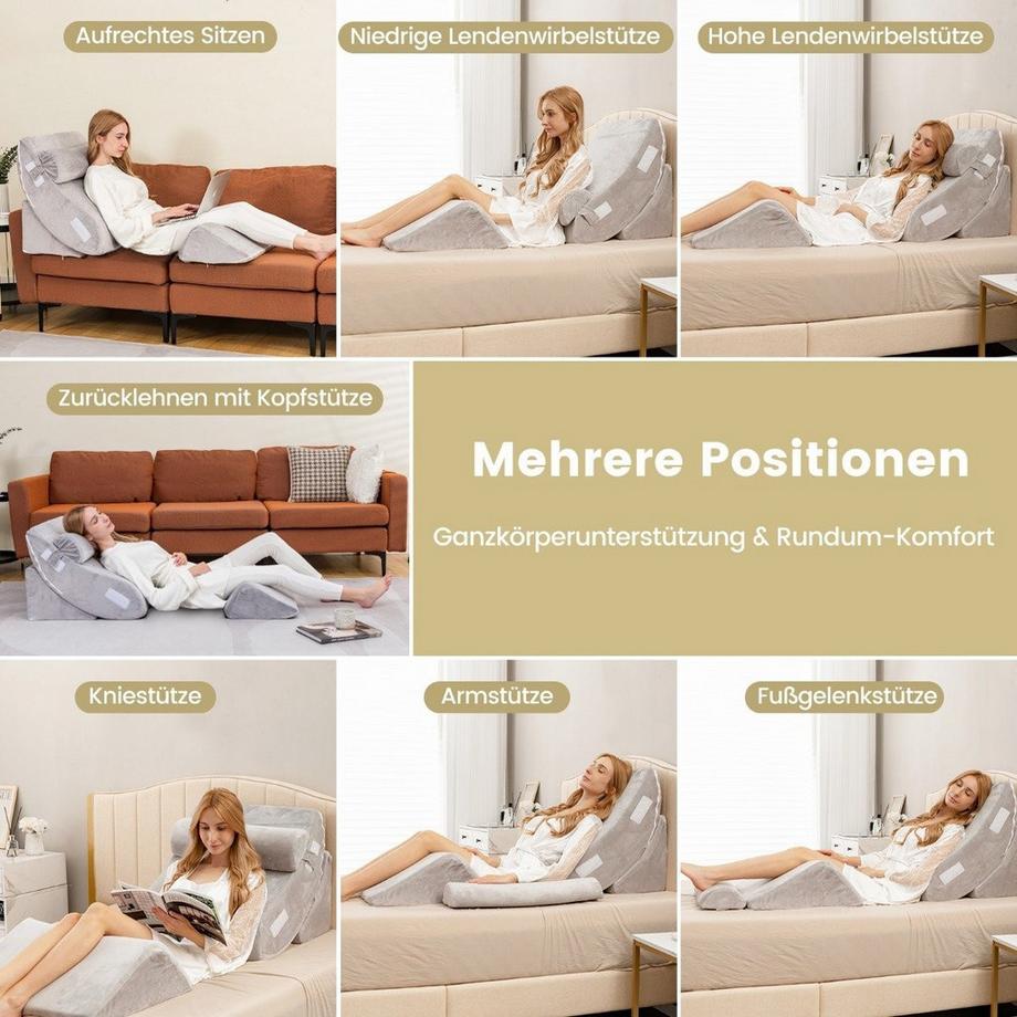 B2X Set di 4 Cuscini a Cuneo Post-Operatorio in Memory Foam  