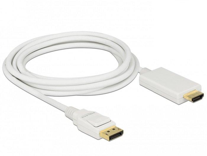 DeLock  DeLOCK 83819 cavo e adattatore video 3 m DisplayPort HDMI Bianco 