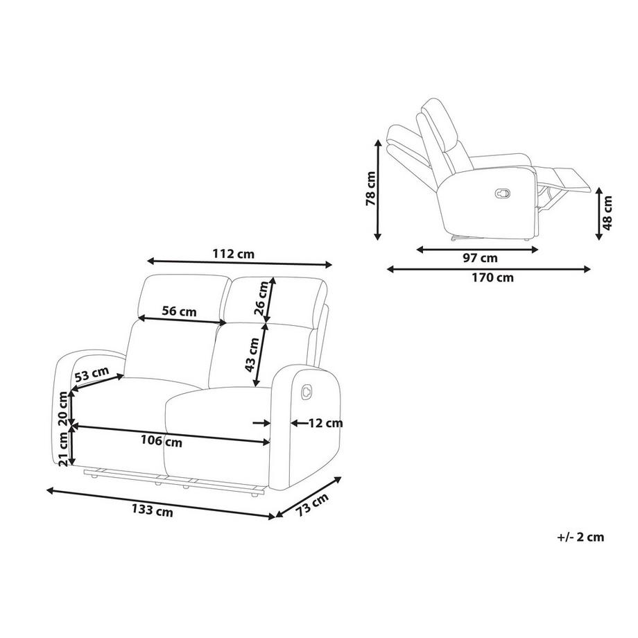 Beliani 2 Sitzer Sofa aus Samtstoff  VERDAL  