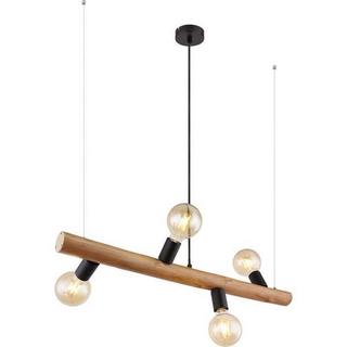 mutoni Lampe à suspension Kira bois marron foncé 4xE27  