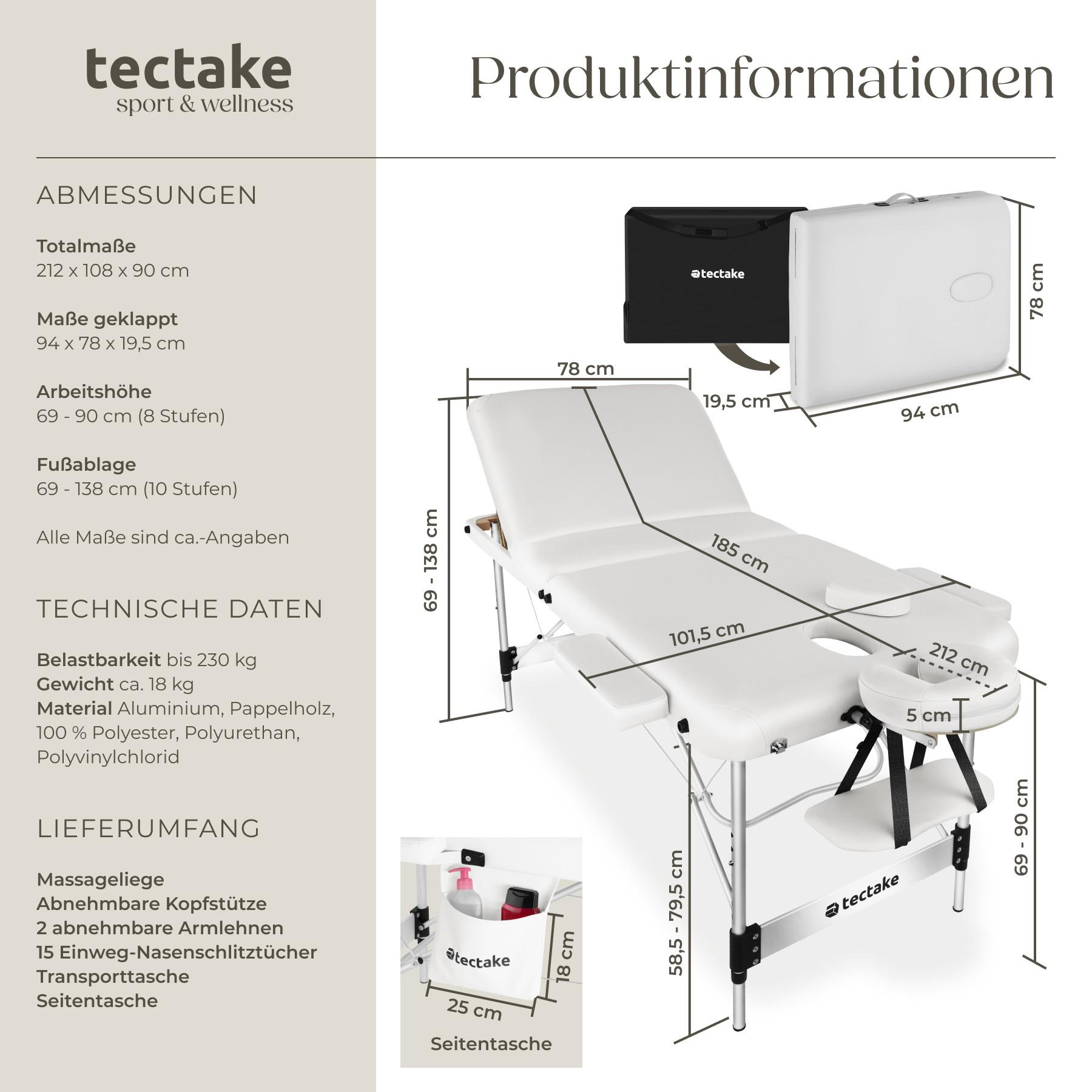 Tectake Table de massage pliable KO TAO  