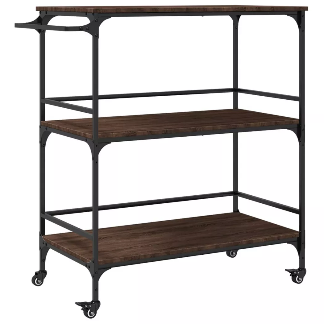 VidaXL - Chariot de cuisine bois d'ingénierie, One Size, Marron