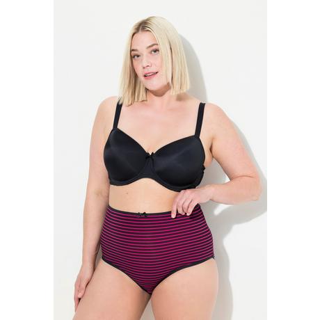 Ulla Popken  Maxislips, 5er-Pack, Ringel / einfarbig, High Waist 