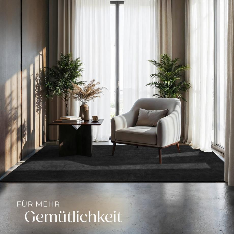 Tectake Kurzflorteppich Soft Zone verschiedene Größen und Farben flauschige Oberfläche  