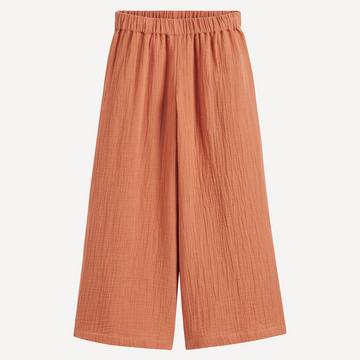 Pantalon large en gaze de coton