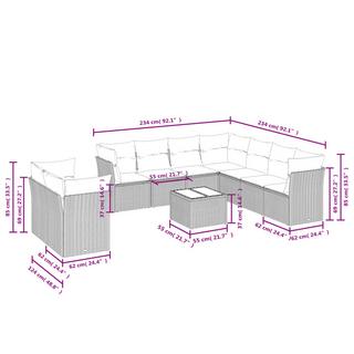 VidaXL set divano da giardino Polirattan  