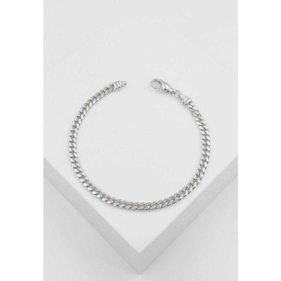 MUAU Schmuck  Bracelet Panzer Weissgold 750, 4mm, 19cm 