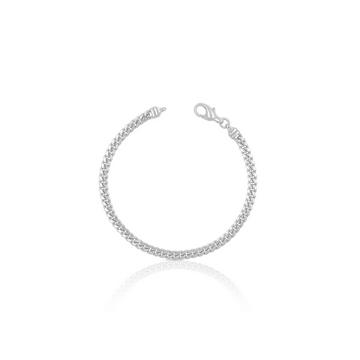 Bracelet réservoir en or blanc 750, 4mm, 19cm