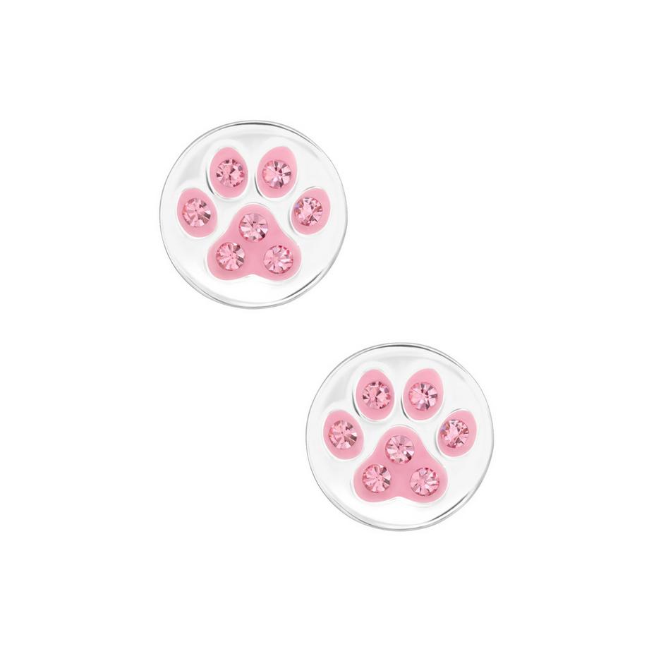 Maxte  Premium Ohrstecker Pfotenabdruck mit Kristall und Epoxy 