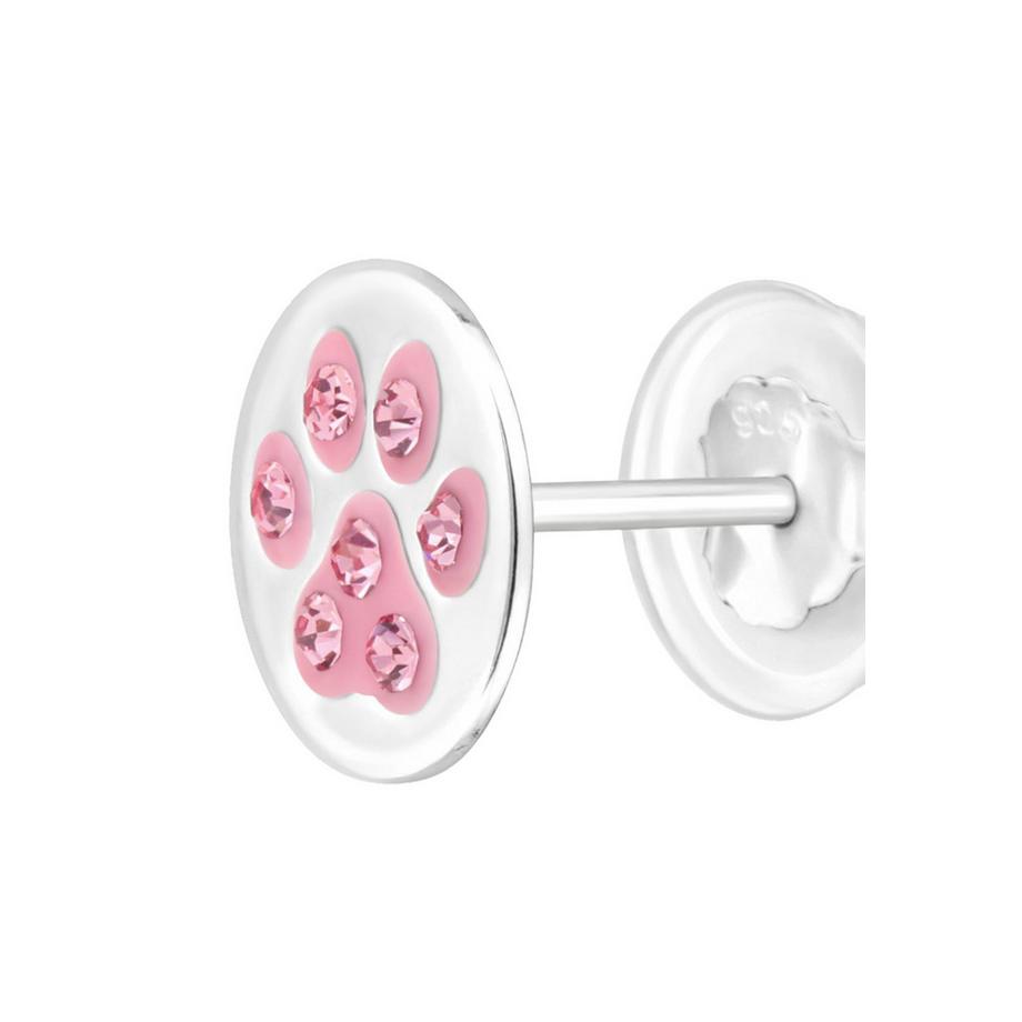 Maxte  Premium Ohrstecker Pfotenabdruck mit Kristall und Epoxy 