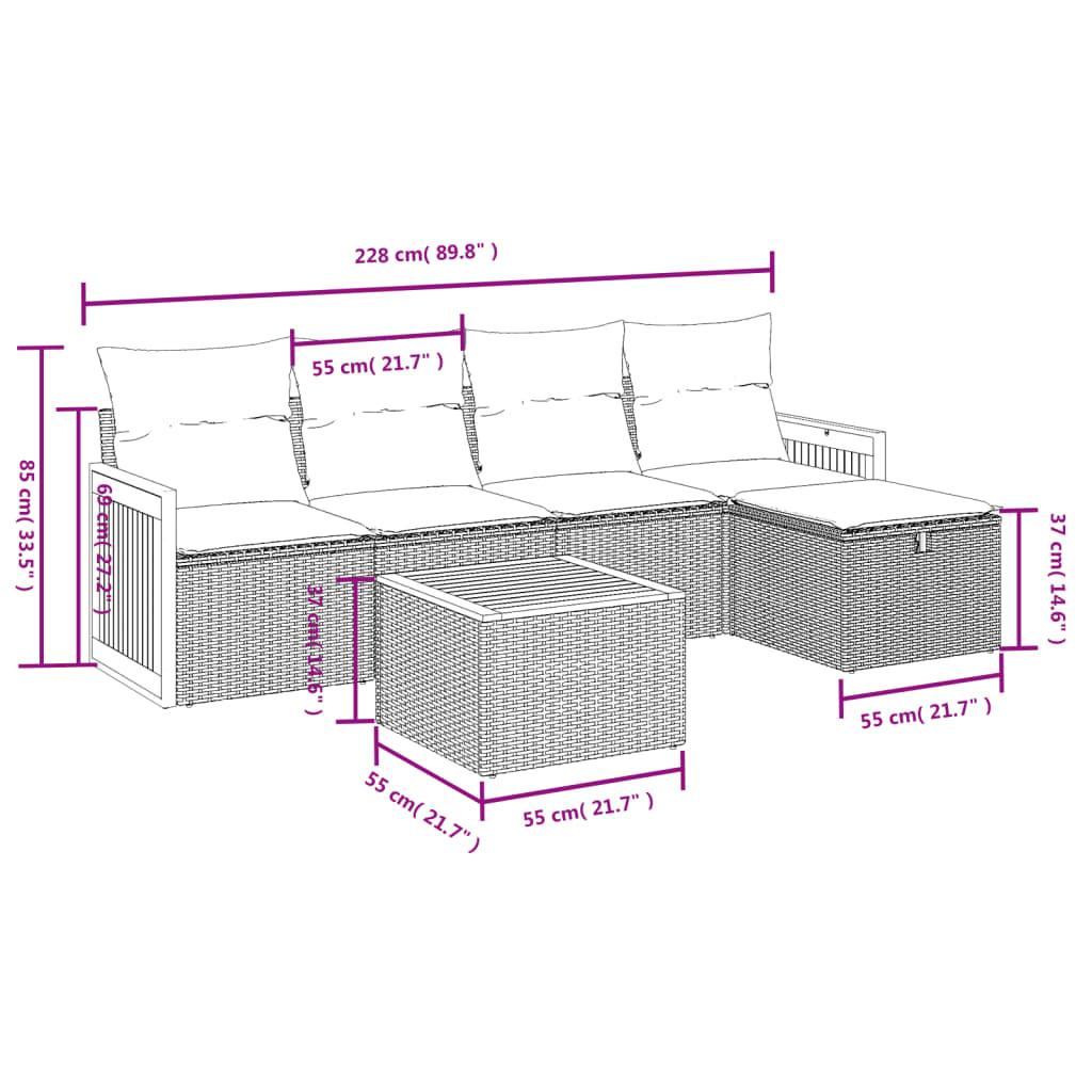 VidaXL Ensemble de canapés de jardin rotin synthétique  