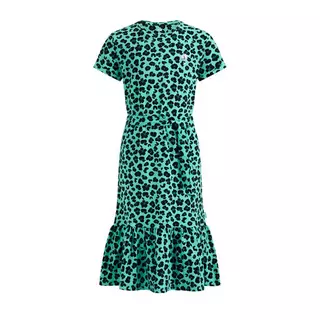 WE Fashion Mädchen-Jerseykleid mit Leopardenmuster  Verde