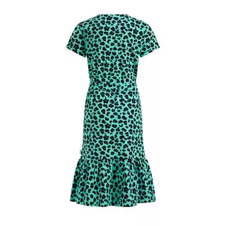 WE Fashion Mädchen-Jerseykleid mit Leopardenmuster  Grün