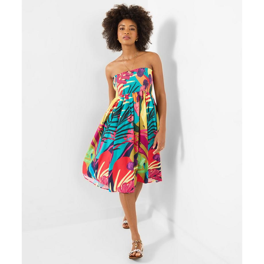 Strandkleid mit Tropenmuster