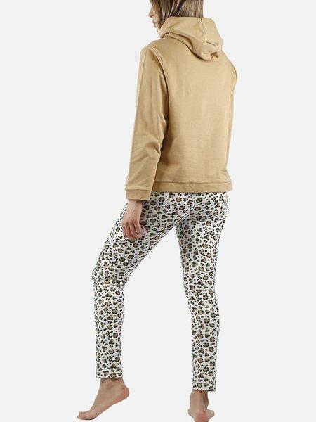 Admas  Completo pigiama pantaloni con cappuccio top Minnie Leopardo Disney 