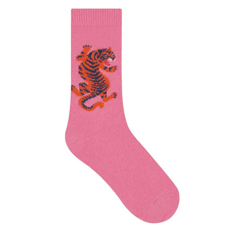 BLEU FORET Tigre Chaussettes cachemire  