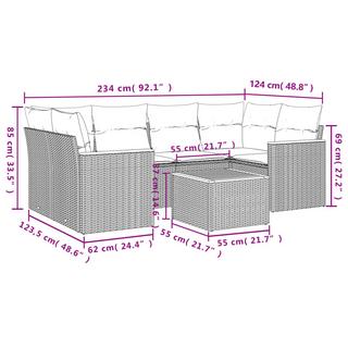 VidaXL Ensemble de canapés de jardin rotin synthétique  