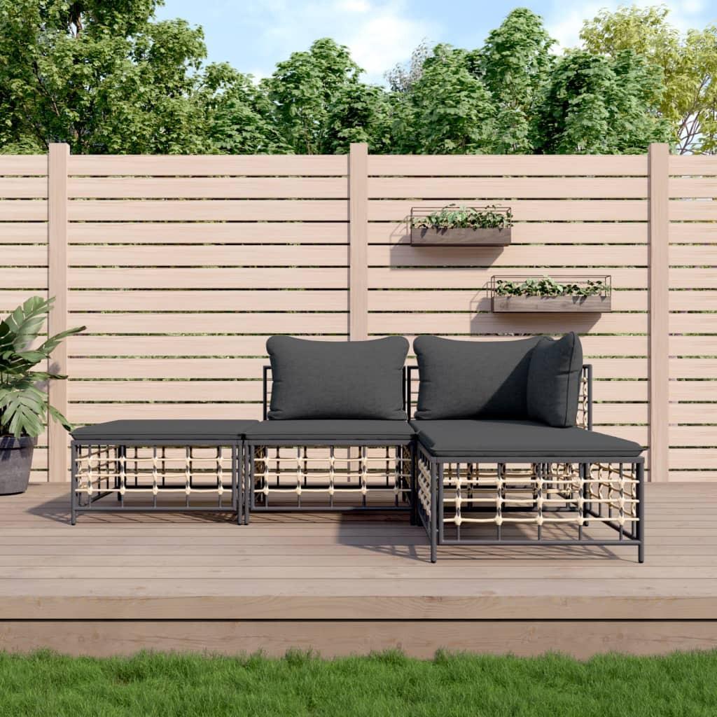 VidaXL set mobili da giardino Polirattan  