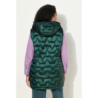 Ulla Popken  Gilet trapuntato e smanicato con scollo rotondo, materiale riciclato ed effetto piumino 