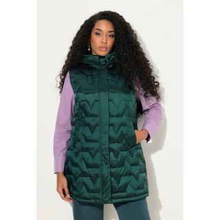 Ulla Popken  Gilet trapuntato e smanicato con scollo rotondo, materiale riciclato ed effetto piumino 