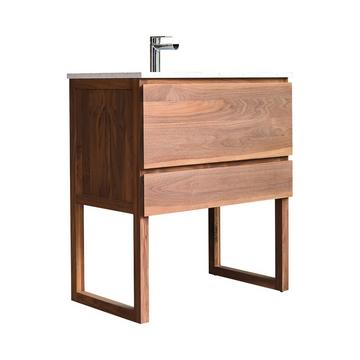 Meuble salle de bain en noyer massif et terrazzo premium Moon 80 cm Edgar