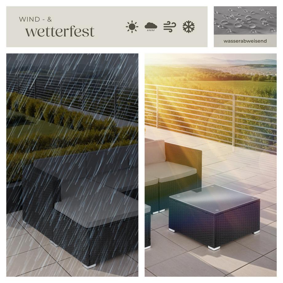 Tectake Salottino lounge in rattan  Lignano per 3 o 4 persone  