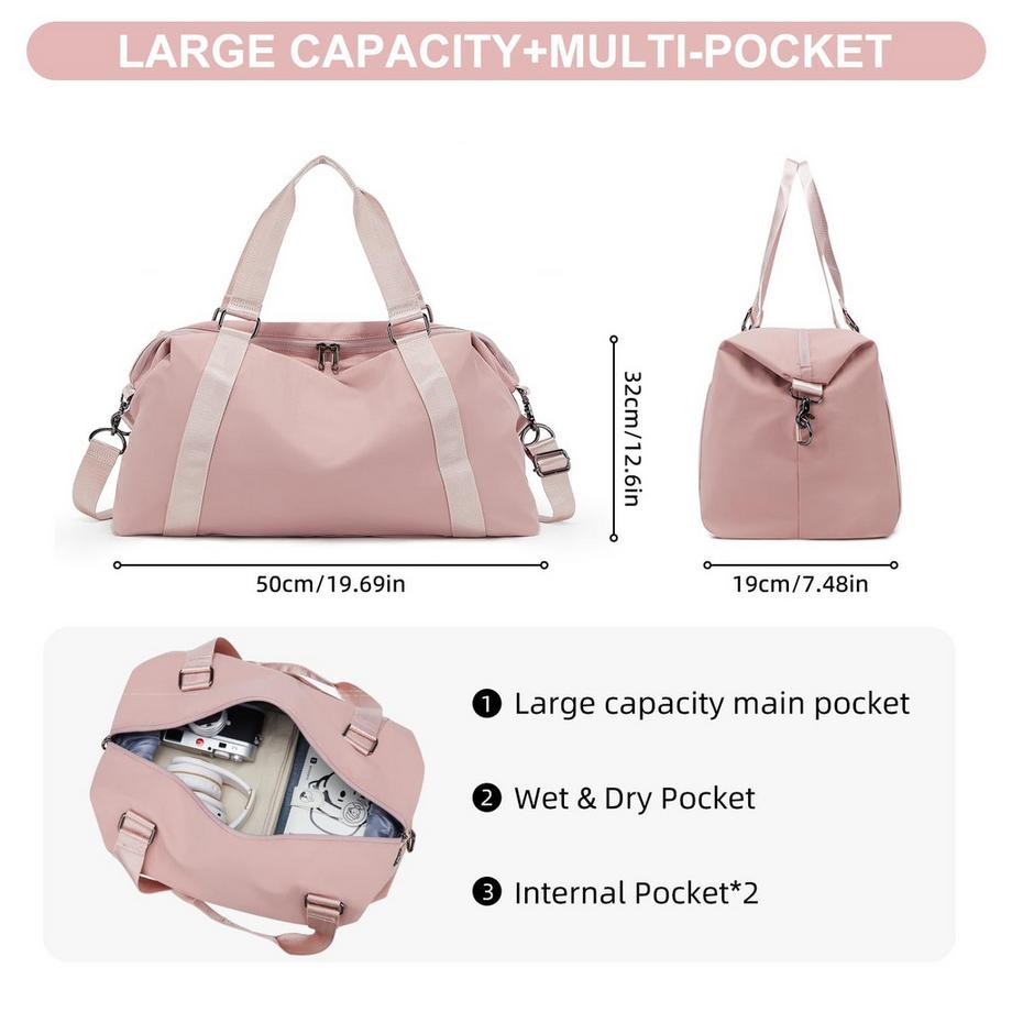 Only-bags.store  Sporttasche Handgepäcktasche Weekender-Tasche mit Trolley-Hülle, wasserdichte Reisetasche Duffle Bag 