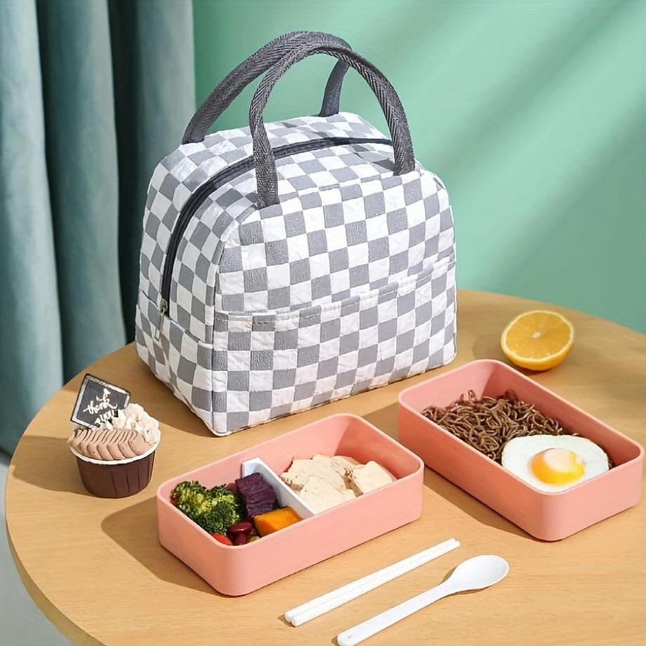 Only-bags.store  Große Kapazität Mittagessen Tasche, wiederverwendbare isolierte Kühlbox, Oxford-Gewebe, rechteckige Form, Handwäsche 