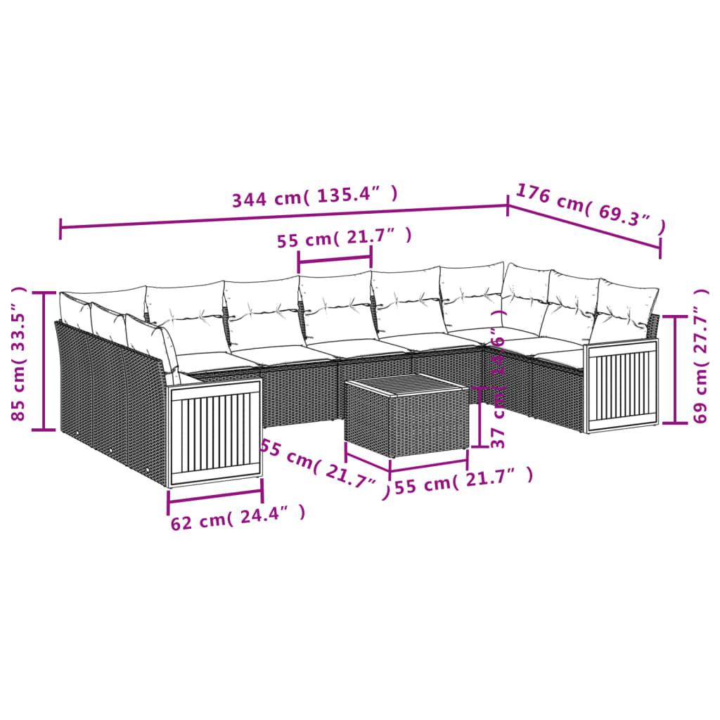 VidaXL Ensemble de canapés de jardin rotin synthétique  