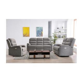 Vente-unique Relaxsofa elektrisch 3Sitzer Stoff NEVERS  