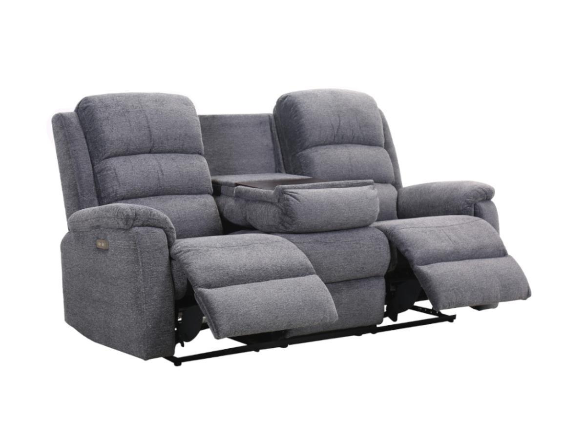 Vente-unique Relaxsofa elektrisch 3Sitzer Stoff NEVERS  