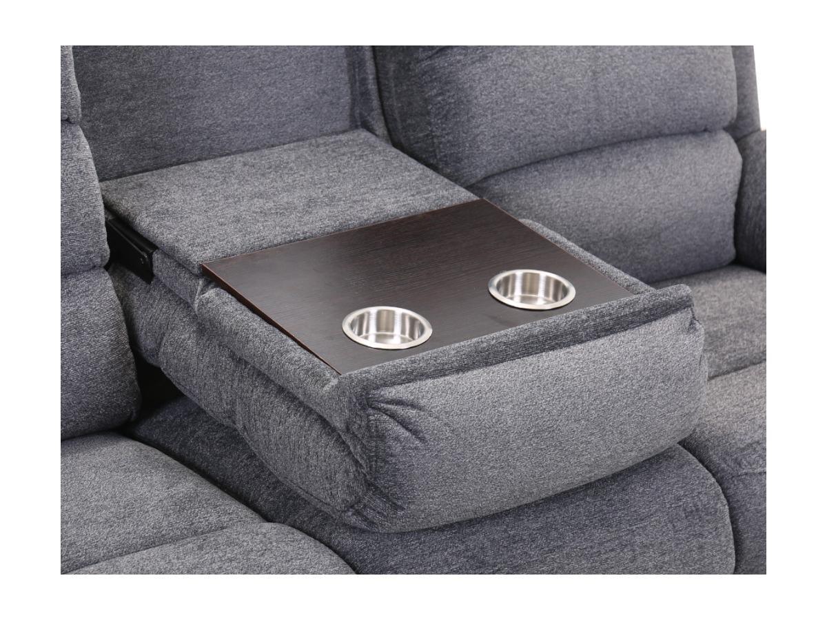 Vente-unique Relaxsofa elektrisch 3Sitzer Stoff NEVERS  