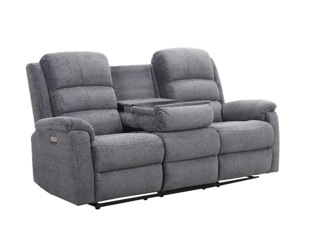 Vente-unique Relaxsofa elektrisch 3Sitzer Stoff NEVERS  