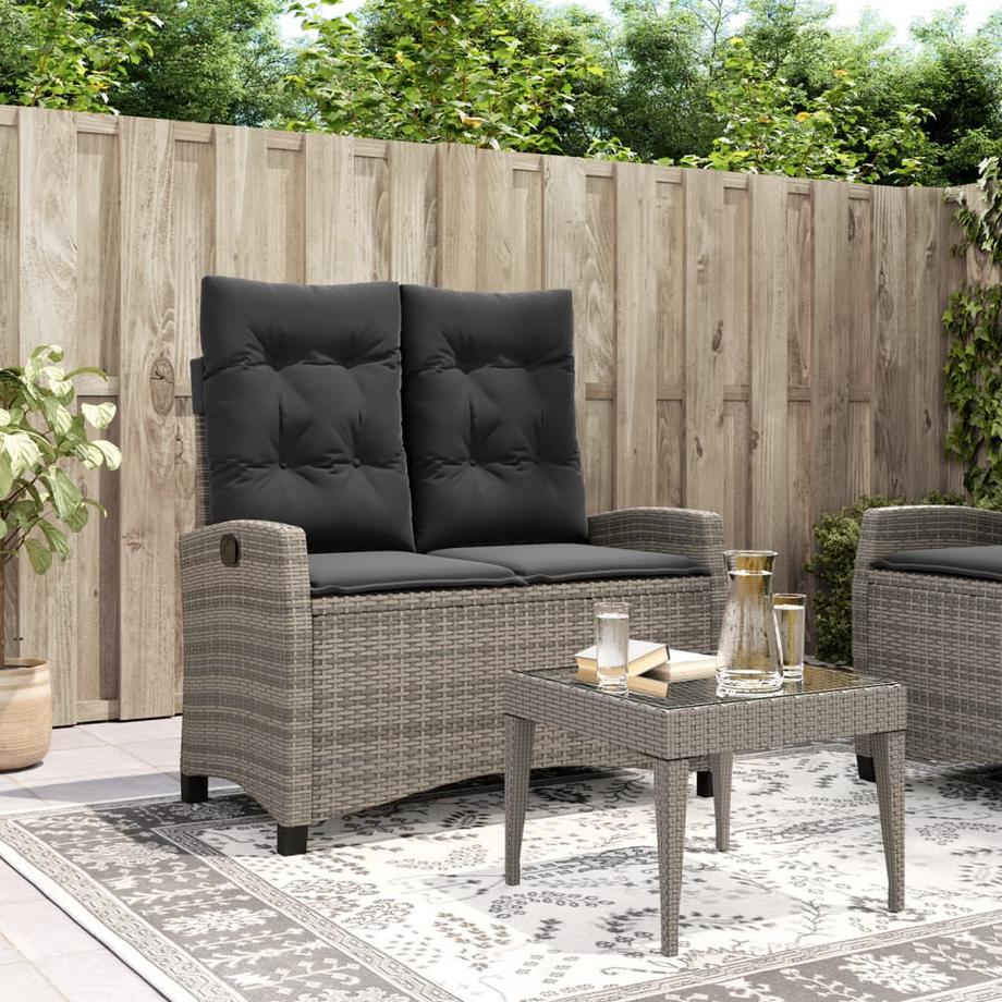 VidaXL Verstellbare gartenbank poly-rattan  